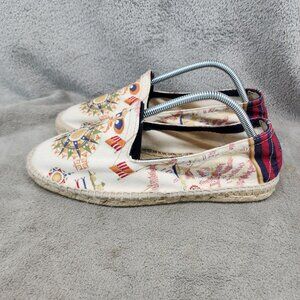 Manebi Shoes Womens Size 10.5 Mariano Rubinacci White Canvas Espadrilles *Read*